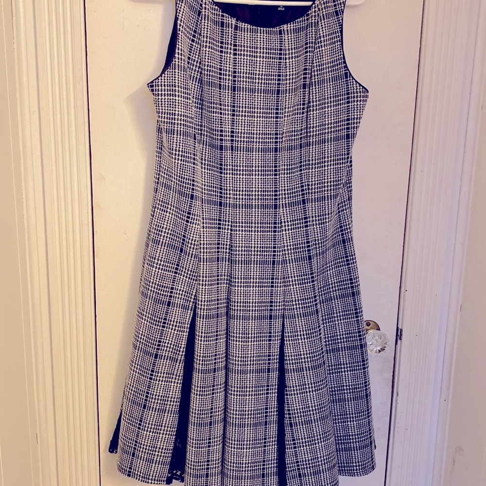 Black checkered and lace dress